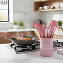 Jogo 12 Peças Utensílios Silicone Colher Espátula Con Rosa
