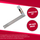 Esquadro Marceneiro Carpinteiro Alumíno Leve 12 Pol Starfer Cor Prata