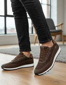 Kit Tenis Masculino Sapatenis Confortavel Carteir Marrom 41 BR