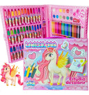 Kit Escolar Menina Mano Thor Maleta Pintura 150 Peças Mundo Dos Unicórnios Para Colorir Canetinhas Hidrográficas Jumbo Lápis Cor Giz Cera Tinta Aquarela Cola Apontador Tesoura Régua Clips Pincel