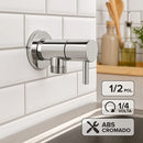 Registro Torneira Abs Cromado 1/2 Parede 1 Fosco Aço inox