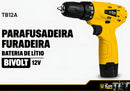 Parafusadeira Furadeira Sem Fio De 10mm 3/8 Tb-12a 1 Bateria Lítio 12v The Black Tools cor Amarelo