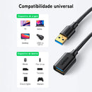 Cabo de extensão, USB 3.0 (m) para USB 3.0 (h), Ugreen, 3 metros, cor preta