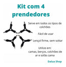 Prendedor Fixador Lençol 4 Prendedores C/ Nf Ajustável Top