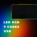 Mouse Pad Gamer 90x40 Base Antiderrapante Iluminação Led Rgb Aitek DELTA-P9040 G