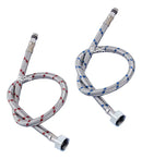 Engate Mangueira Flexível Misturador Monocomando 50cm Par º Acabamento Prateado Cor Prateado