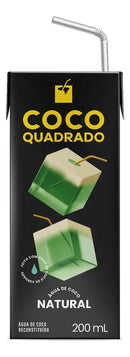 Caixa C/27un Água De Coco Quadrado Caixinha De 200ml