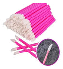 Kit 50 Pincel Aplicador De Batom Gloss Lash Extensão Cílios Cor Rosa