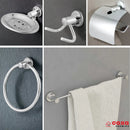 Kit De Acessórios Para Banheiro Lavabo Aço Inox 05 Peças