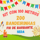 Bandeirinha Festa Junina 100 Mts Bandeirolas De Seda Papel Cor Coloridas Bandeirinhas
