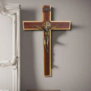 Cruz Crucifixo De Madeira P/ Parede Cristo São Bento  30 Cm Madeira