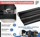 Adesivo Vinílico Preto Fosco 10m x 45cm Envelopamento de Móveis, Parede e Eletrodomésticos