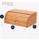 Porta Paes Com Tampa Retratil Em Bambu Armazenamento De Paes