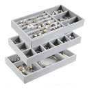 Kit 3 Bandejas Porta Joias Veludo Organizadora Bijuterias