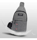 Bolsa Tiracolo Pochete Masculina Transversal Ombro Cor Cinza