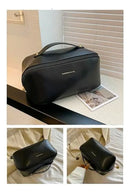 Nécessaire Feminina Grande Maquiagem Cosméticos Bolsa Viagem Cor Preto tecido Liso