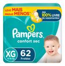 Fralda Pampers Confort Sec XG 62 unidades