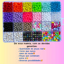 Kit Miçanga Infantil Maleta Montar Pulseira Infantil Bolinha