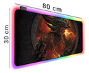 Mousepad Gamer Grande Com Led Rgb 11 Cores 80x30cm - Dragão