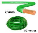 Fio 2,5mm Sil Cabo Flexível Com 50m Metros Cores Diversas Cor da cobertura Verde