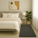 Tapete Passadeira Felpudo Peludo Sala Quarto Macio Cinza Liso