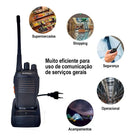 Kit 3 Radio Comunicador Walktalk 12km Segurança Profissional Cor Preto