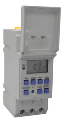 Timer Temporizador Digital 110v 220v Bivolt 10A Din 35mm Iluminação NA NF 40 Programações Exatron LETM4004 Cinza