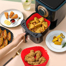 02 Forma Silicone Retangular Reutilizavel Air Fryer Limpo Cor Cinza