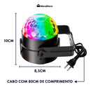 Mini Globo Giratório Jogo De Luz Efeitos Led Rgb Festa Balada Iluminação Animada Bola Maluca C/controle Remoto D'Presentes