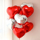 Arca Balão Metalizado de coração 50 unidades vermelhas 45cm