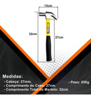 Martelo Unha Fertak Original 650g Profissional cabo Fibra 27mm NF