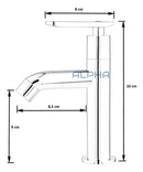Torneira Lavatório Alta Pratica Abs Cromado Pia Mesa 1/4 V Prateado