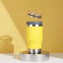 Copo Térmico Para Long Neck Latas  C/ Tampa E Abridor Amarelo