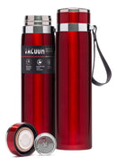 Garrafa Térmica Inox 1 Litro Água Gelada Quente Com Vedação Cor Vermelha