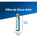 Pilha Zinco Aaa Philips Bateria Carvão Palito Tubo Kit 40 Un