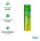 24 Pilhas Baterias AAA Elgin 3A Palito Alcalina 1 Tubo