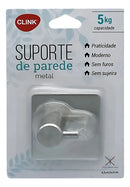 Kit 02 Un Gancho De Parede Adesivo Toalhas Bolsas Roupas Chaves Cor Prateado