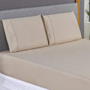 Jogo Lençol Queen Percal 400 Fios 3 Pçs Suave Ponto Pa Avelã