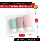 Kit 6 Frascos De Viagem Creme Shampoo Sabonete + Necessaire