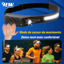 Kit 2 Lanterna De Cabeça Led Potente Pesca Mecânico Bike HW Camping Recarregável 6 Funções