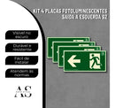 Kit 4 Placas Fotoluminescentes Saida A Esquerda S2