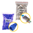 Kit 20 Peças Conector Rj45 Cat6 Blindado + 20 Capas Prote Azul