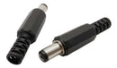 5 Conector Dc Jack Fêmea Pino Painel Rosca E 5 Plug P4 Macho Preto