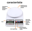 Balança Eletrônica Digital De Cozinha Pesa De 1gr Até 10kg Cor Branco e Nutrição
