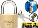 Pado Latão 40mm 2 chaves cadeado de latão lt não enferruja cor Dourado