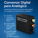 Conversor De Audio Digital Fibra Para Rca Analógico + Cabo Optico