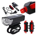 Kit Lanterna E Farol Bike Luz Ultra Led Prova D'agua Recarregavel Fluoreled