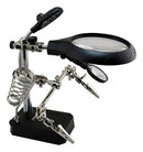 Lupa De Mesa Bancada Com Leds Garras Estação De Trabalho