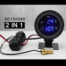 Voltímetro + Marcador De Temperatura Automotivo Universal - Marca Inv Tech