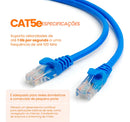 Cabo De Rede 20 Metros 20m Lan Internet Crimpado Rj45 Cat5e Azul Boyu Cell